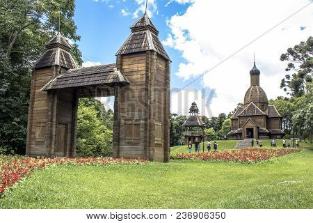 Curitiba, Brazil, December 30, 2017: Ukrainian Catholic Church Is A Tribute To European Immigrants I