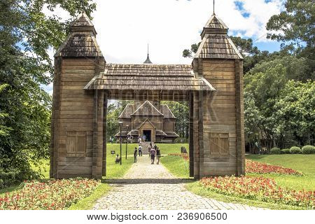 Curitiba, Brazil, December 30, 2017: Ukrainian Catholic Church Is A Tribute To European Immigrants I