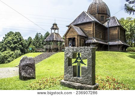 Curitiba, Brazil, December 30, 2017: Ukrainian Catholic Church Is A Tribute To European Immigrants I