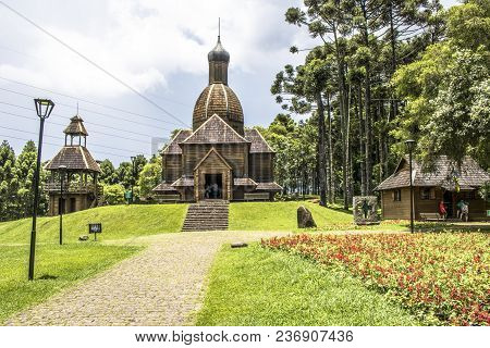 Curitiba, Brazil, December 30, 2017: Ukrainian Catholic Church Is A Tribute To European Immigrants I