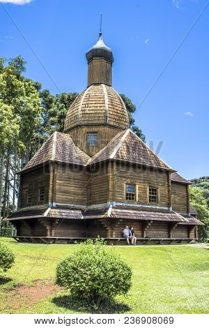 Curitiba, Brazil, December 30, 2017: Ukrainian Catholic Church Is A Tribute To European Immigrants I