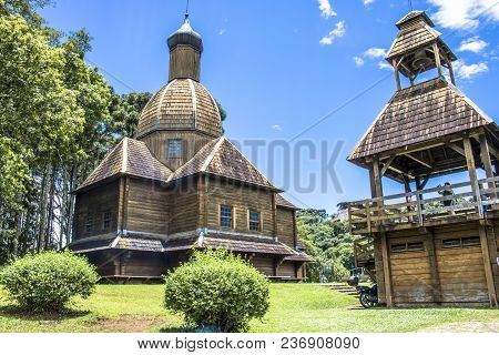 Curitiba, Brazil, December 30, 2017: Ukrainian Catholic Church Is A Tribute To European Immigrants I