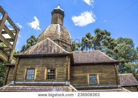 Curitiba, Brazil, December 30, 2017: Ukrainian Catholic Church Is A Tribute To European Immigrants I