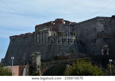 A View Of The Coastal Hilltop Fortress In The Town Of Savona, Italy