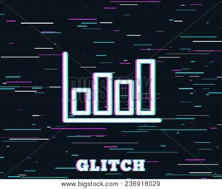 Glitch Effect. Histogram Column Chart Line Icon. Financial Graph Sign. Stock Exchange Symbol. Busine