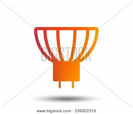 Light Bulb Icon. Lamp Gu5.3 Socket Symbol. Led Or Halogen Light Sign. Blurred Gradient Design Elemen