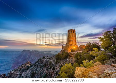 Desert View Watchtower at the Grand Canyon, Arizona, USA.
