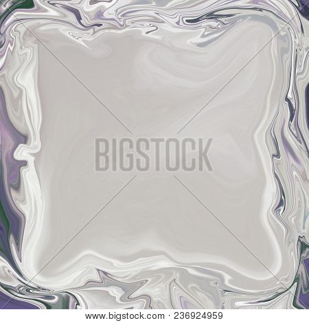 Mock Up Template With Big Text Box. Multicolored Square Background. Abstract Pastel Border, Semi Pre