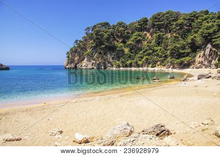 Beautiful Sandy Beach In Preveza Area. Greece