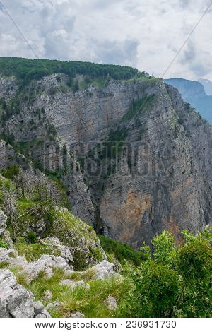 A Steep Mountain Slope With Picturesque Views.