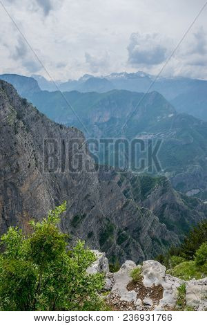 A Steep Mountain Slope With Picturesque Views.