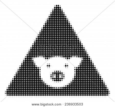 Pig Error Halftone Vector Icon. Illustration Style Is Dotted Iconic Pig Error Icon Symbol On A White
