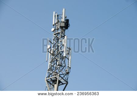 Telecommunications Equipment - Directional Mobile Phone Antenna Dishes. Wireless Communication.