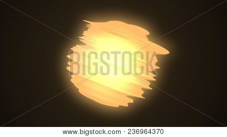 Abstract Blue Energy Ball On Black Background. Energy Appearance. Plasma Effect. Animation Of Energy