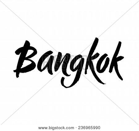 City Logo Isolated On White. Black Label Or Logotype. Vintage Badge Calligraphy In Grunge Style. Ink