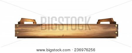 Empty Wooden Fruit Crate 3d Render On White No Shadow