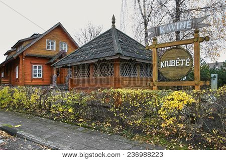 Trakai, Lithuania - November 7, 2017: A Small Cafe For Tourists.
