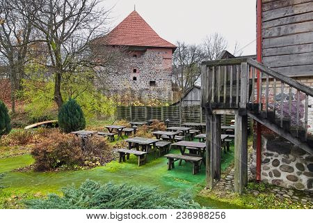 Trakai, Lithuania - November 7, 2017: A Small Cafe For Tourists.