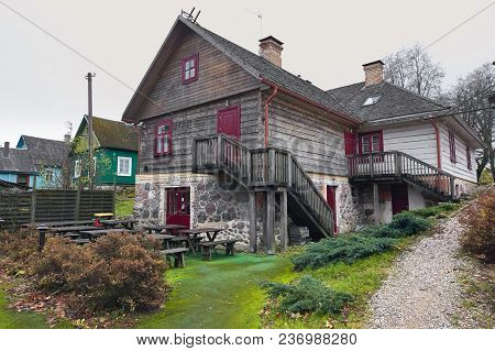 Trakai, Lithuania - November 7, 2017: A Small Cafe For Tourists.