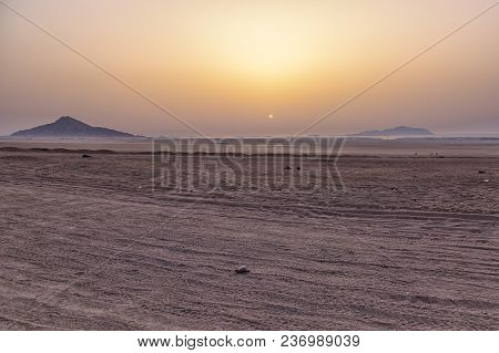 Sunset In Sinai Desert Near Sharm El Sheikh, Egypt