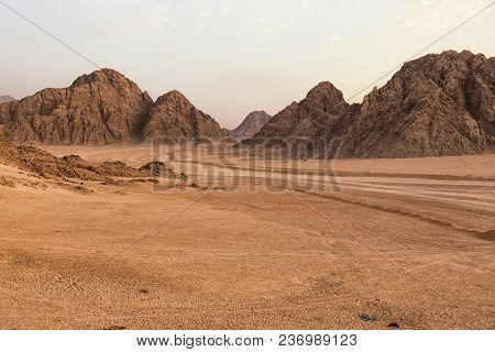 Sunset In Sinai Desert Near Sharm El Sheikh, Egypt