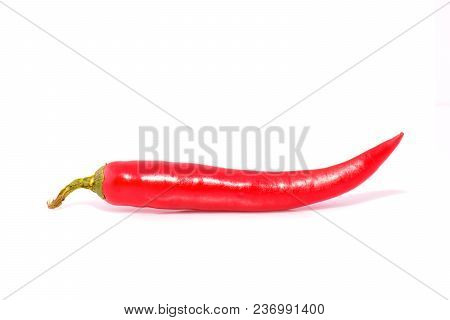 Red Hot Chilli Pepper Isolated On A White Background.