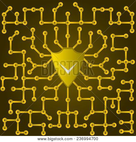 Iformation Security Concept Vector Background. Vector Background With Gradient Use