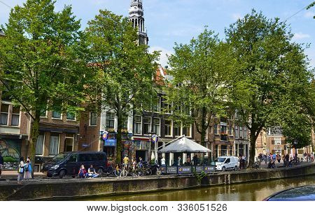 Amsterdam, Holland. August 2019. In The Red-light District The Sign Of The Mastiff With The Studded 