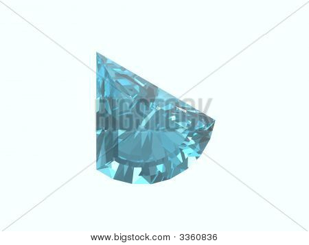 Topazio azzurro Trillon isolata On White Background