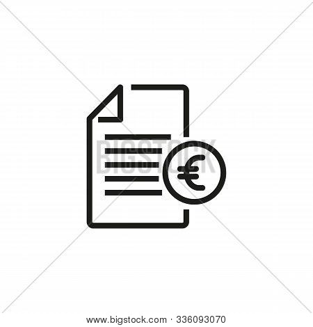 Invoice Thin Line Icon. Bill, Payment, Document, Tax Isolated Outline Sign. Digital Purchase Concept