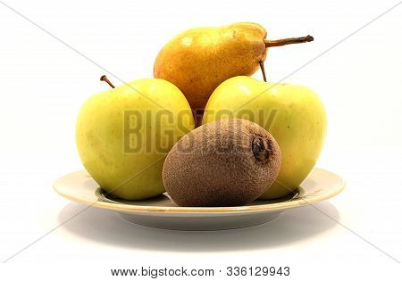 Photo Of Ripe And Healthy Fruits On A White Background