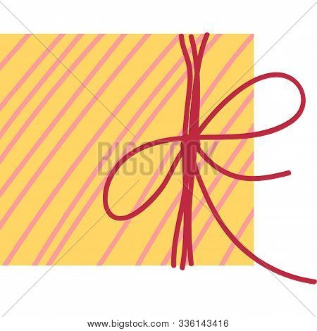 New Year Present Box Flat Vector Illustration