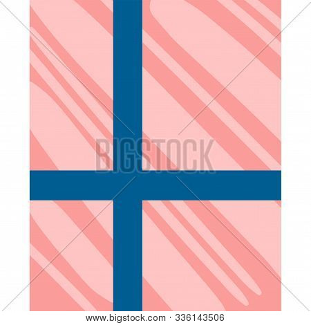 New Year Present Box Flat Vector Illustration
