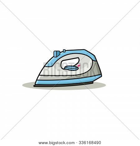 Colorful And Flat Style Logo An Iron Design For Laundry Business