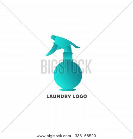 Gradient Logo Iron Spray Blue Color For Laundry Business