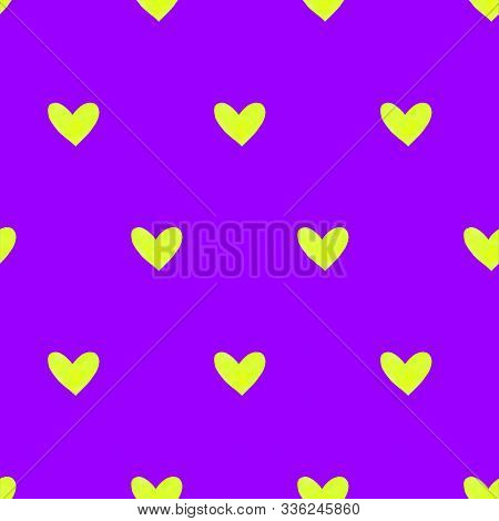 Seamless Pattern With Watercolor Hearts. Romantic Love Hand Drawn Backgrounds Texture. For Greeting 