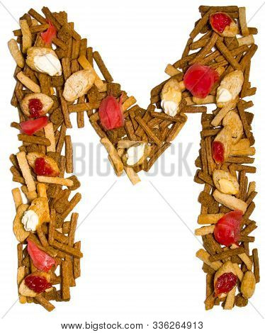 The Letters Of The English Alphabet From Crispy Bread Crumbs. Isolated. Concept For Design.