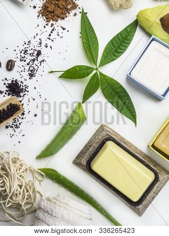 Products For Spa Treatment, Body Care, Protection The Skin Oil Balance, Freshness. Scrub With Natura