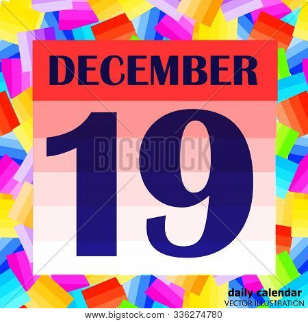 December 19 Icon. For Planning Important Day. Banner For Holidays And Special Days. Nineteenth Of De