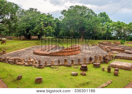 View At The Ruins Of Chaityagriha Stupa In Lalitgiri Buddhist Complex - Odisha,india