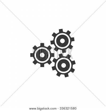 Gear Icon Vector Flat Design. Stock Vector Illustration Isolated On White Background.