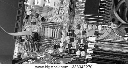 Representation Of An Old Dusty Motherboard, It Is Time To Dispose Properly