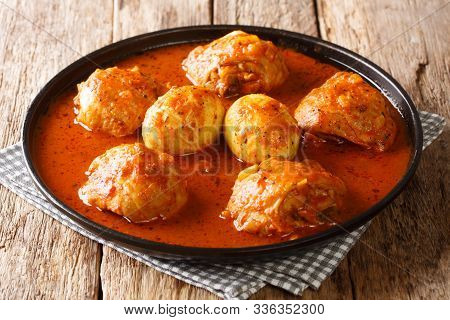 Ethiopian National Dish, Doro Wat Is The Most Popular Traditional Food In That Country Close-up In A
