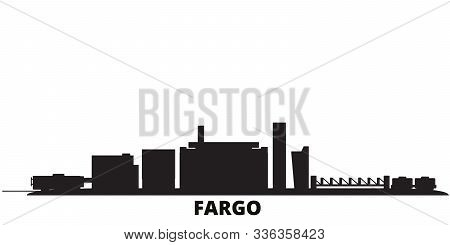 United States, Fargo City Skyline Isolated Vector Illustration. United States, Fargo Travel Black Ci
