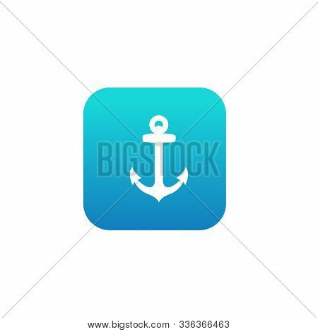 Gradient Style Logo Design Anchor Icon With Blue Color