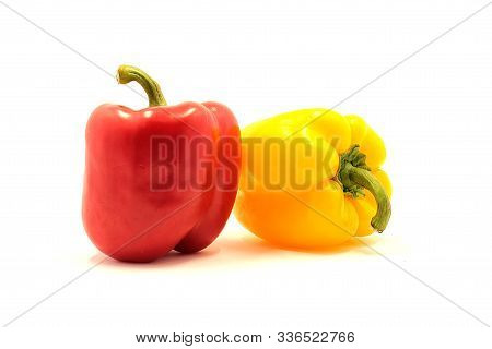 Ripe Beautiful Vegetables, Paprika On A White Background