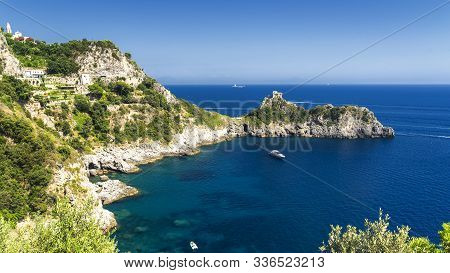 Costiera Amalfitana, Salerno, Campania, Southern Italy: The Coast At Summer (july). Conca Dei Marini