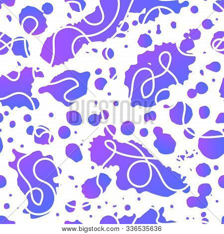 Abstract Seamless Pattern With Paint Splash Spots Texture. Art Modern Vector Stock Illustration Shap