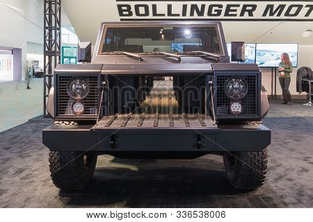 Bollinger B1 Electric Truck On Display During Los Angeles Auto Show.