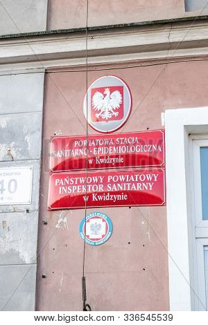 Kwidzyn, Poland - September 22, 2019: Poviat Sanitary-epidemiological Station And State Poviat Sanit